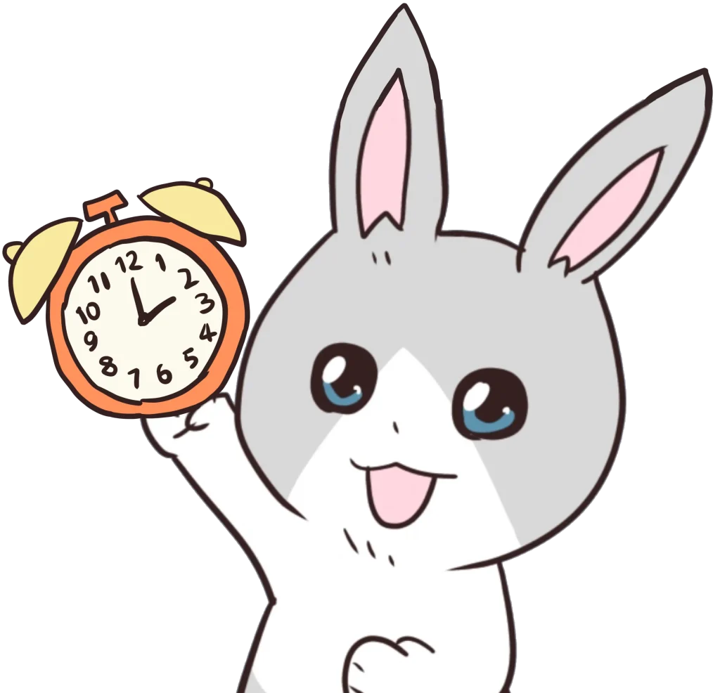 時計をもったブラウンくん