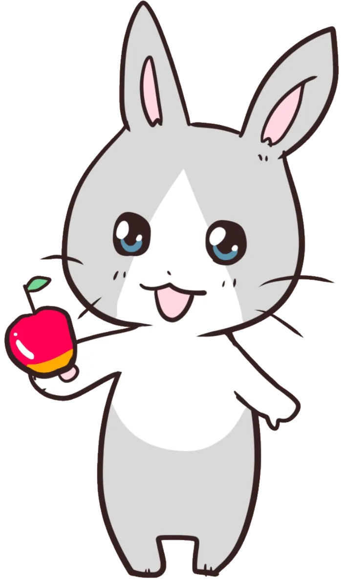 りんごを持ったブラウンくん