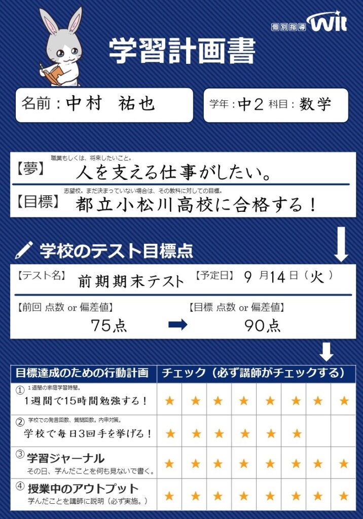学習計画書